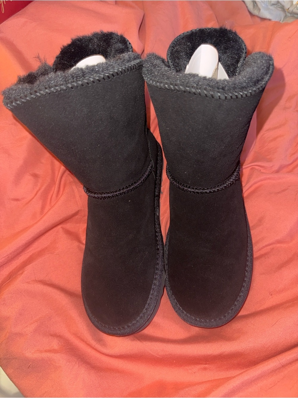 Style & Co. Black Faux-Suede Shearling-Lined Ankle Boots